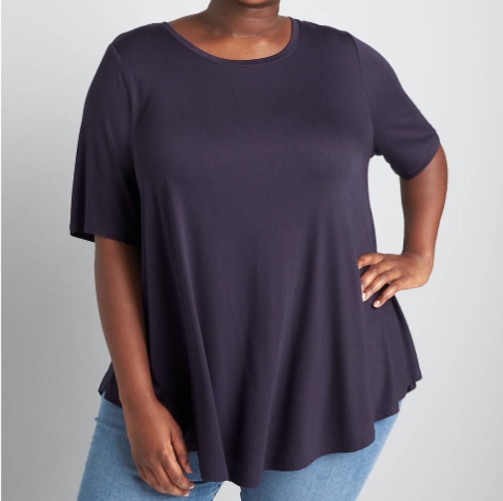 Lane Bryant Navy Perfect Sleeve Swing Tee Sz 22/24